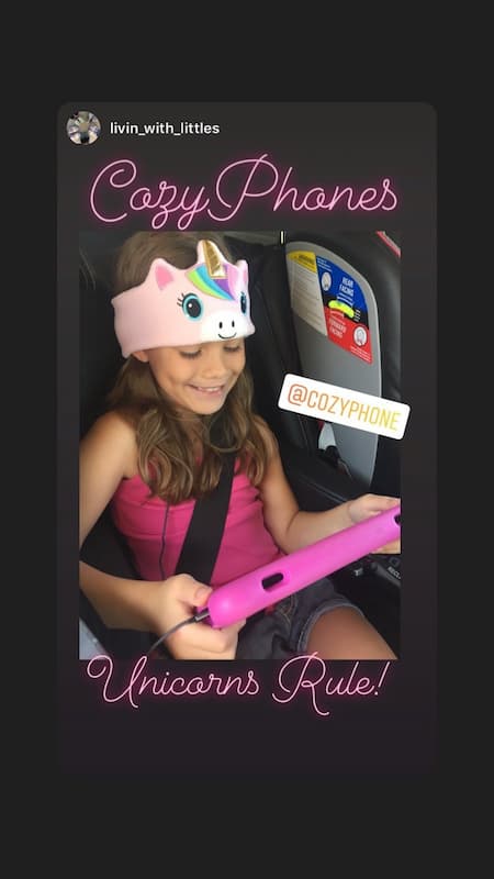 A parent's photo of their child wearing CozyPhones